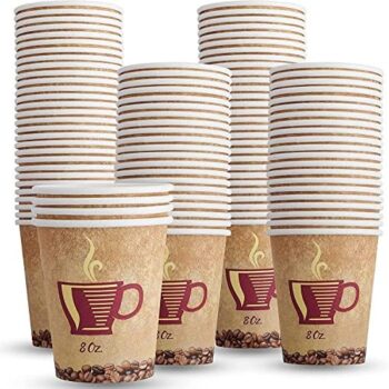 100 x Kraft 12 Ounce Ripple 3 Ply Disposable Insulated Paper Cups for Tea Coffee Cappuccino Hot Drinks  Amazon.co.uk Home & Kitchen