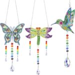 DIY Diamond Painting Wind Chime,3 Pieces 5D Point Drill Diamond Painting Sun Catchers,Double Sided Hanging Diamond Art Painting Ornaments with Crystal Pendant for Home Garden Decoration Adults Kids  Amazon.co.uk Garden